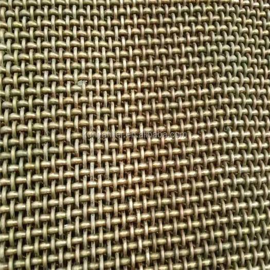 Brass Bronze Stainless Steel Woven Metal Decorative Lock Crimped Wire Mesh